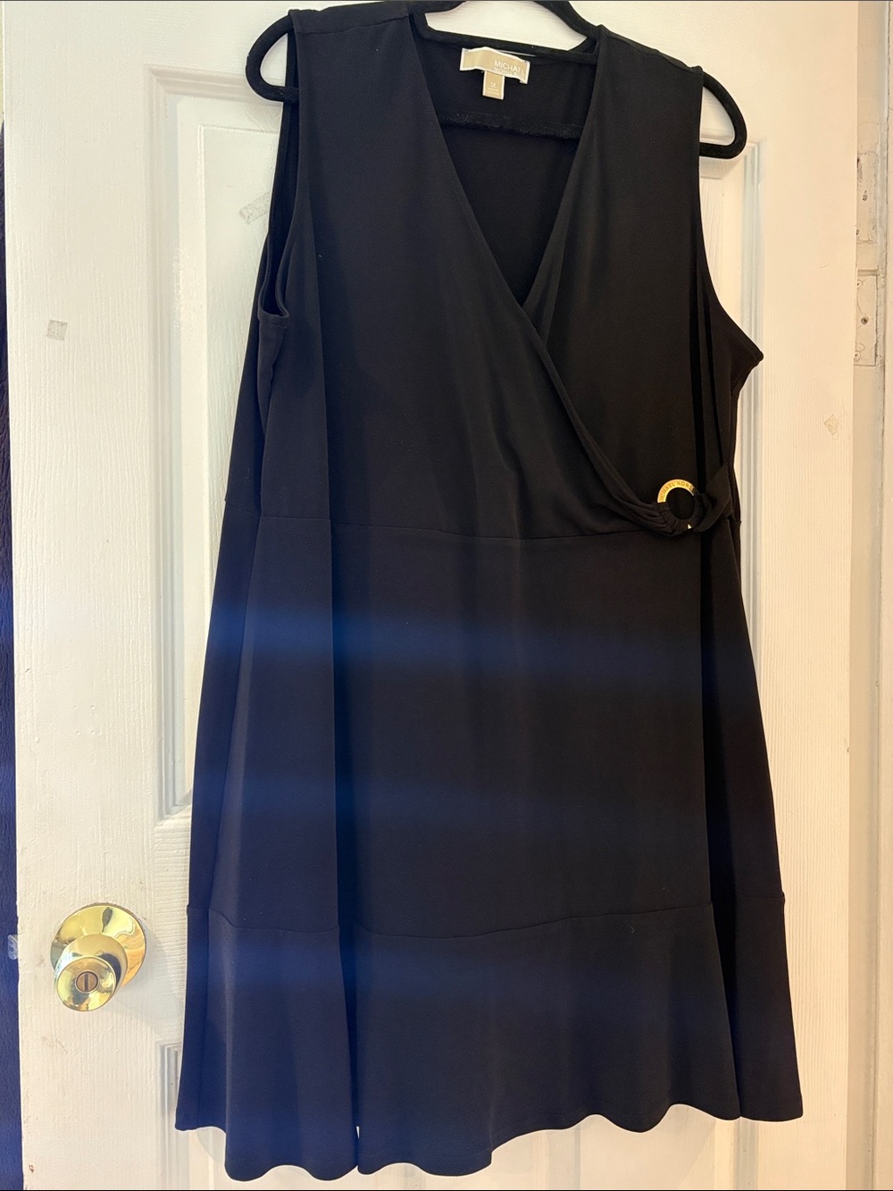 Michael Kors Black Sleeveless  Dress with Gold Accent